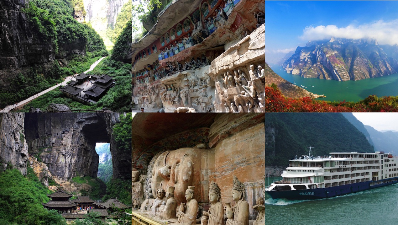Wulong scenic spot, Dazu rock carvings, Yangtze river cruise