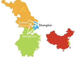 Shanghai Hangzhou Suzhou Tour Route