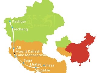 Tibet Xinjiang Tour Route