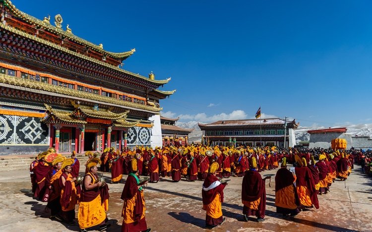 Nangshuk monastery Monlam festival prayer ceromony